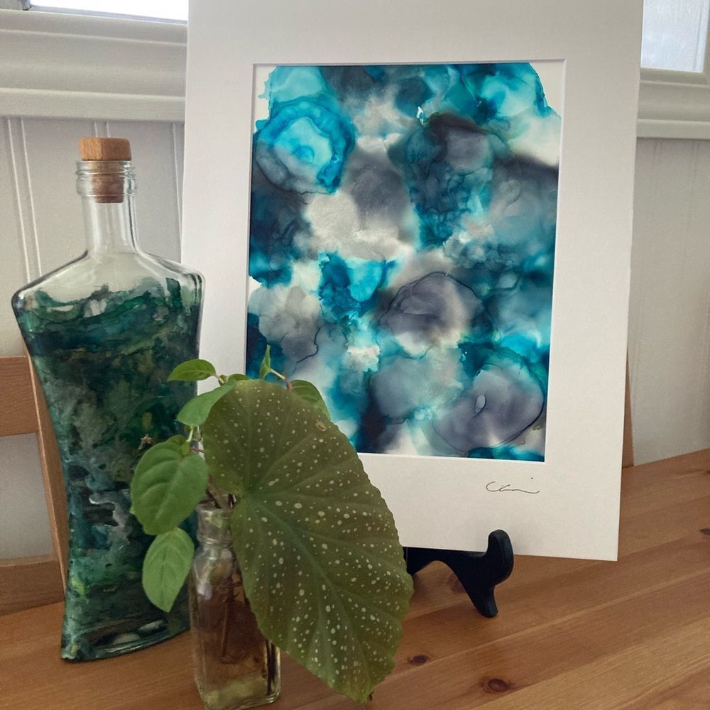 New Original Signed Artwork Alcohol Ink on Paper - Picture 4 of 6